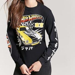 Forever 21 Hotwheels Black LONGSLEEVE Shirt Size S